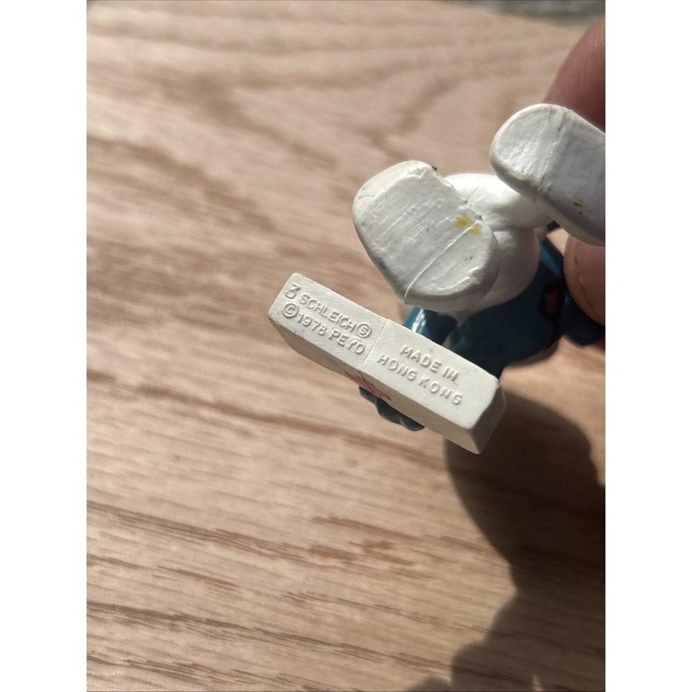 Smurfs First Aid Smurf Figure Medic Doctor Paramedic RN Male Nurse 1980 Schleich - Picture 6 of 6